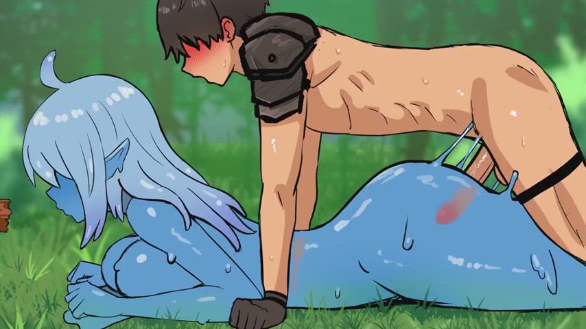 Prone-boning a slime girl