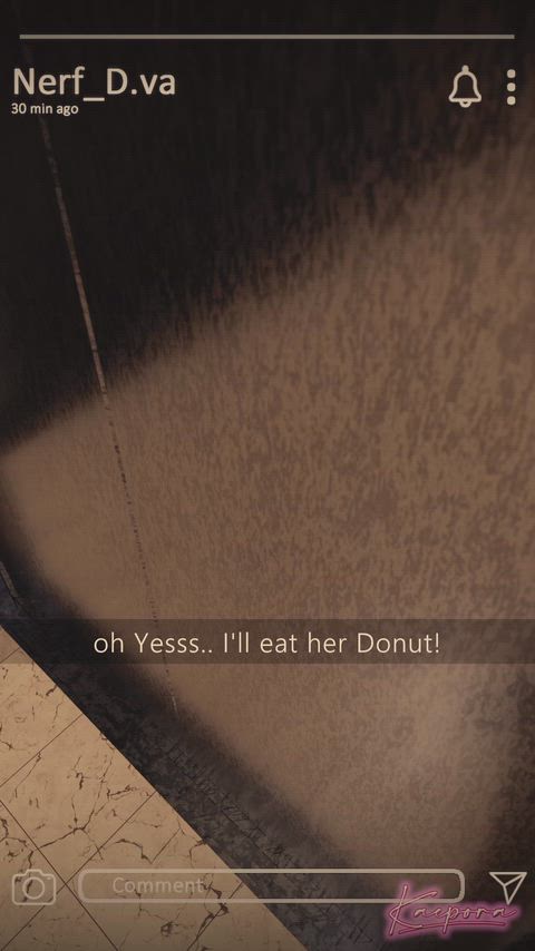 Snapchat from Dva, playing with Kiriko and her donuts on elevator (KaeporaNSFW) [Overwatch]