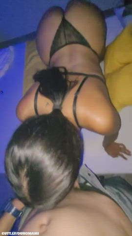 Amateur Blowjob Doggystyle Girlfriend MFM Sharing Teen Threesome Porn GIF by duromami