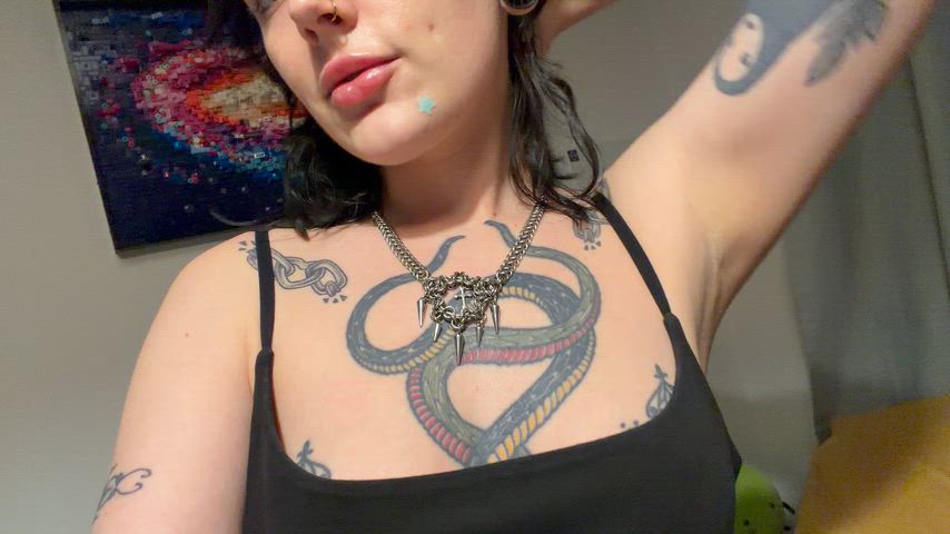 Give my pierced tits a good taste this morning