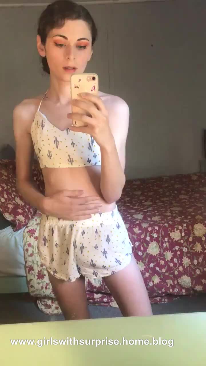 Jelly Donut shows her cock, and it's hard!
