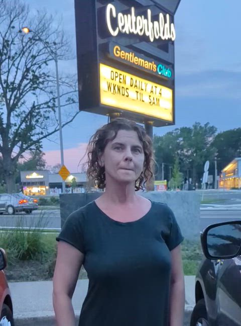 Flashing outside the strip club ;)