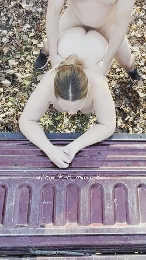 I'll hold the tailgate so he can get some tail