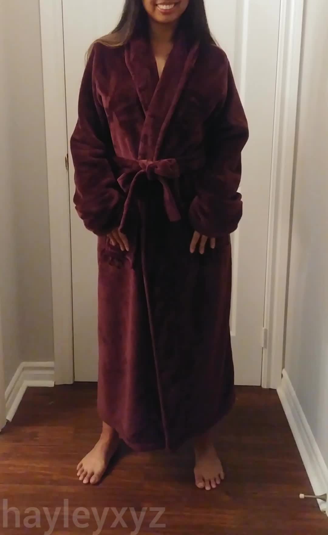 Removing my robe... Did you prefer the front or the back more?