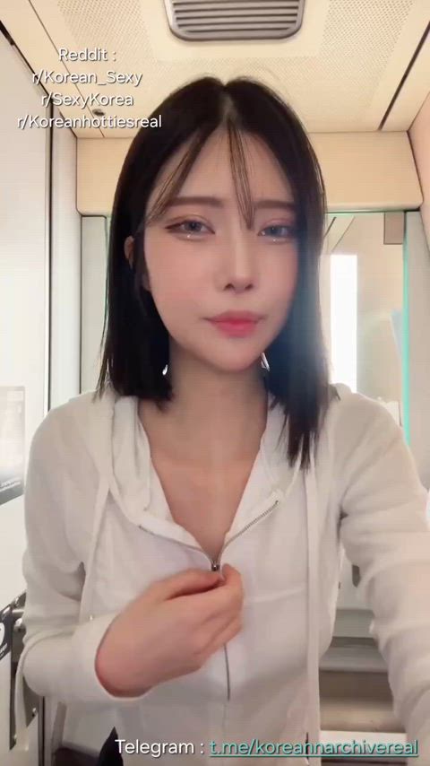 Korean hottie looking for fun in public