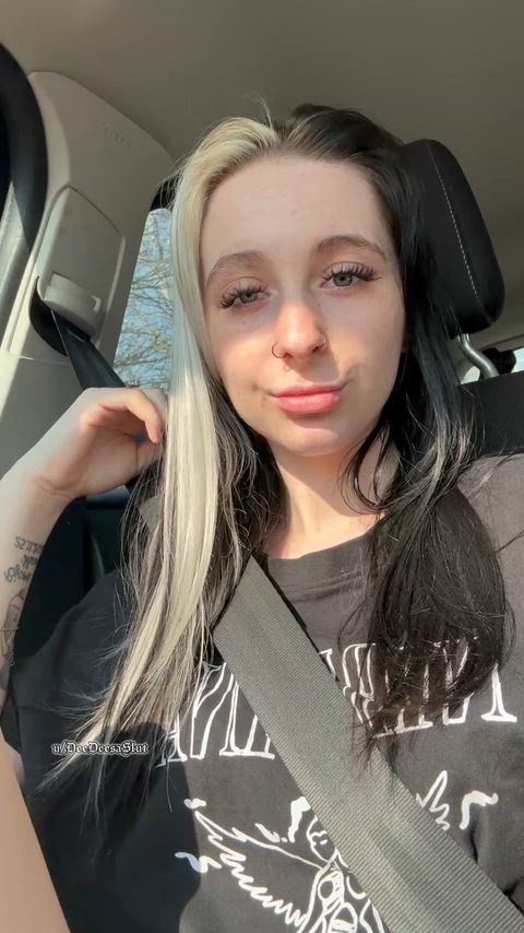 My clit needed attention in the car