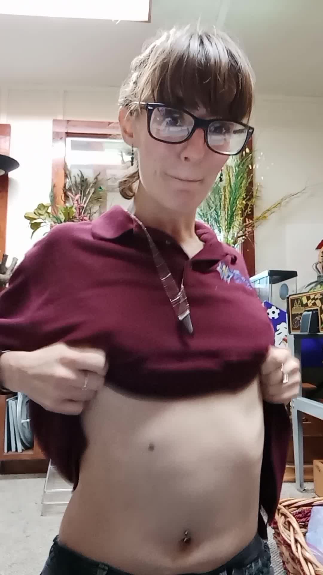 titty drop at work