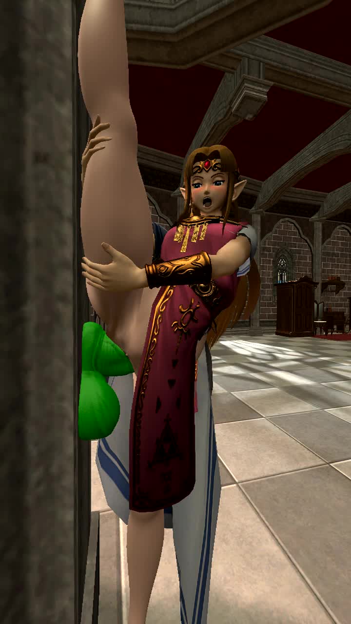 Princess Zelda doing splits