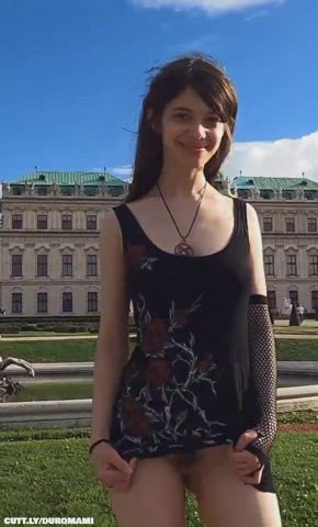 Amateur Ass Exhibitionist Flashing Girlfriend Groping Public Teen Tits Upskirt Porn GIF by duromami