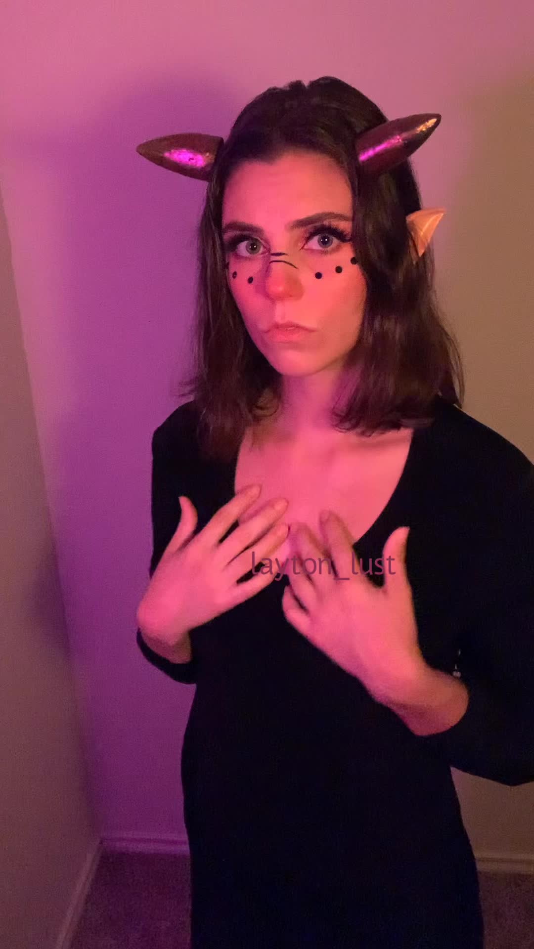 Demon girl is shy to show you her boobs 🥺