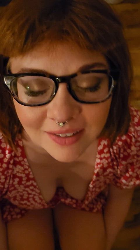 Fully Clothed On Her Knees Face Covered In Cum