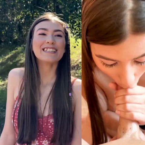 Ali Jones before and during sex