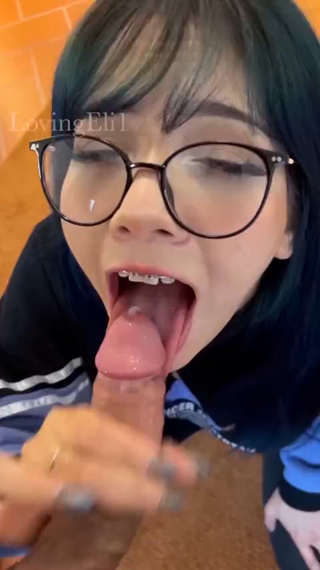 Amateur, Asian, Blowjob, Braces, Cum In Mouth, Cumshot