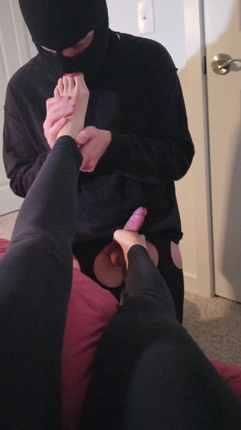 Would you suck on my pretty toes while I kick you in the dick and balls? 😈