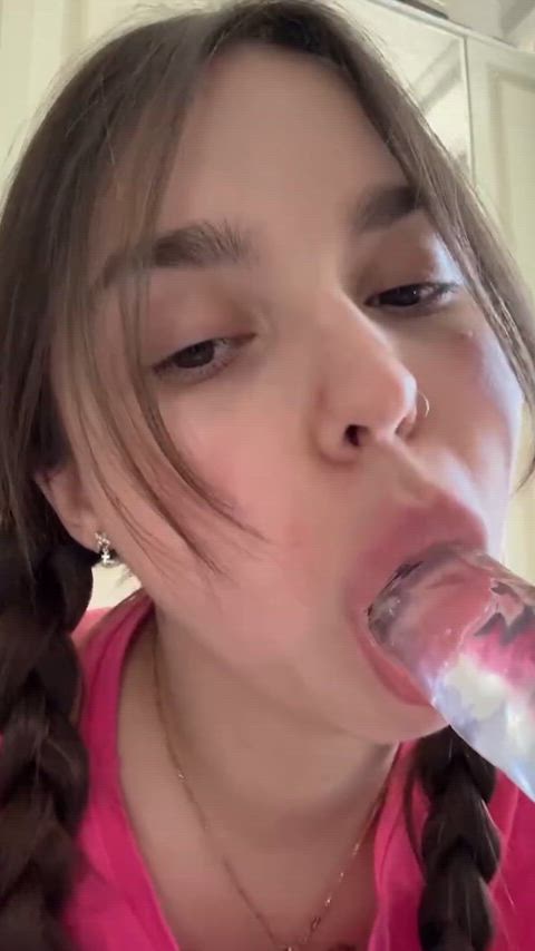 Blowjob Brunette Dildo Homemade NSFW OnlyFans Solo Teen Porn GIF by sofamur