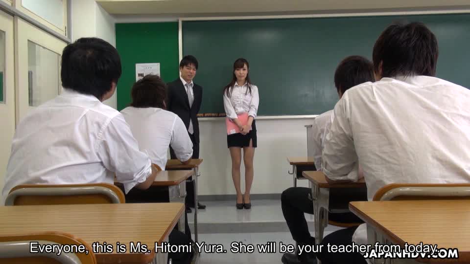 Yura Hitomi is a beautiful teacher so excited to help her students learn