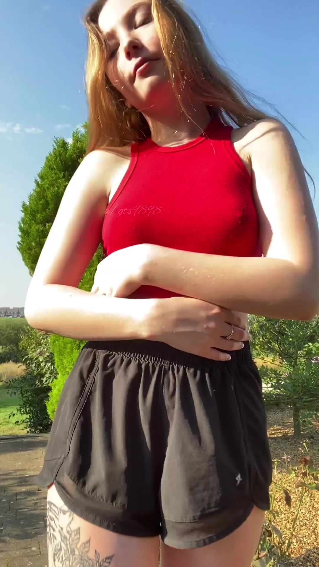 Revealing my perky little tits
