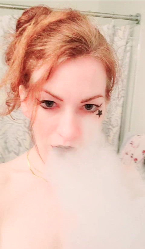 Amateur NSFW Natural Tits Nude Pale Redhead Smoking Tits White Girl Wife Porn GIF by camsoda