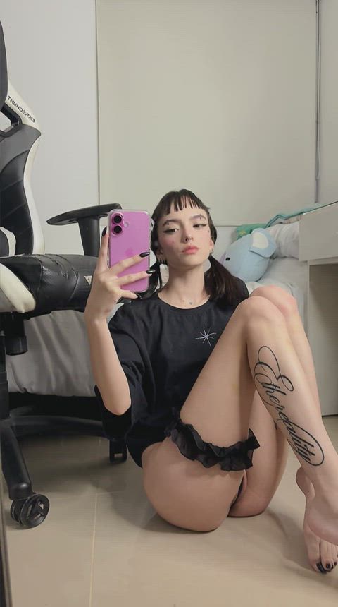 You can choose only one: My feet in your mouth or pussy on your face?