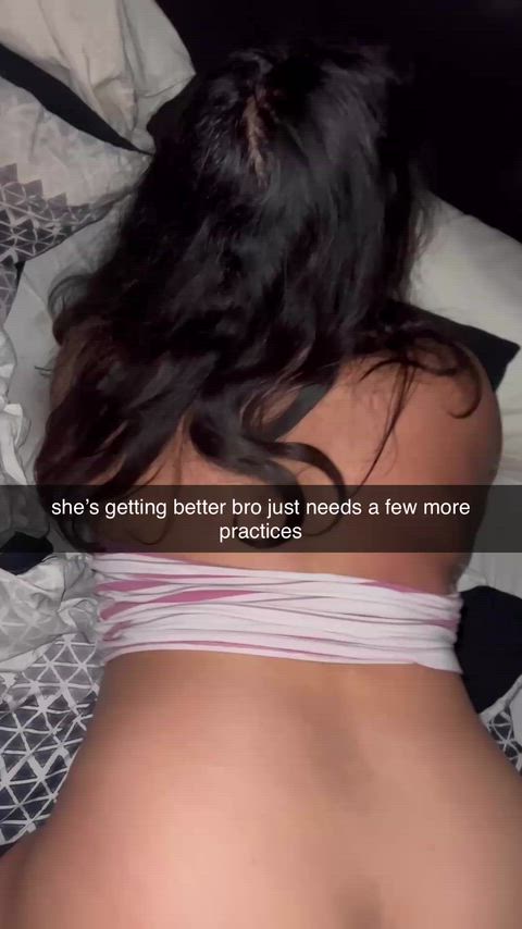 Teaching her how to throw it back correctly so she could do it better with her man