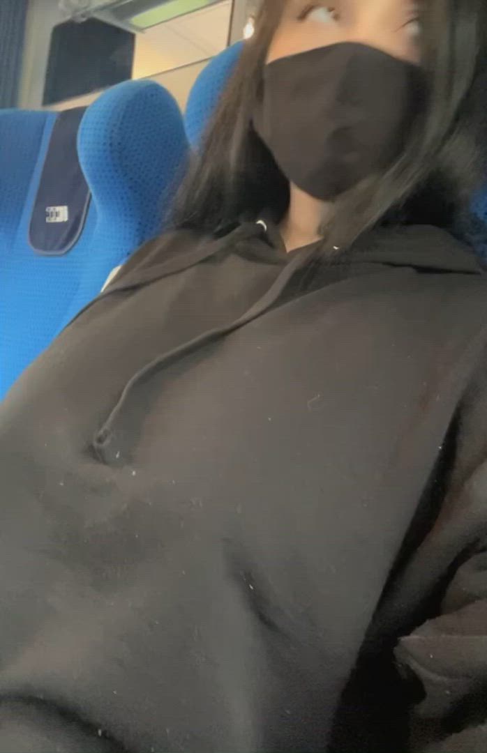 Watch out! Massive titties in the train!