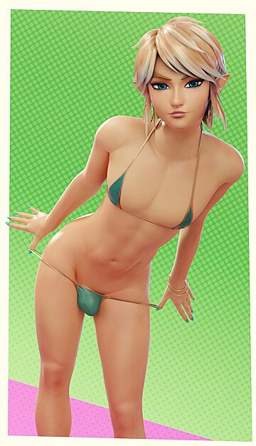3D Bikini Bulge Crossdressing Curvy Cute Femboy Feminization Rule34 Tease Porn image by squirtingtrap
