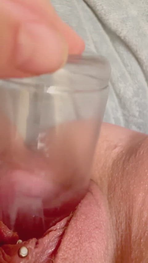 horny chubby wet slut with huge pussy inserts bottle in her loose sloppy bucket thumbnail