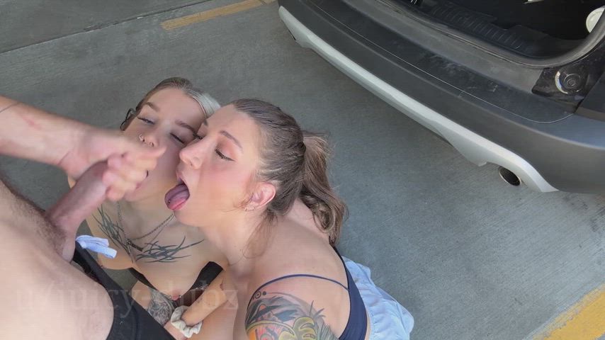 Cumfed in the parking lot