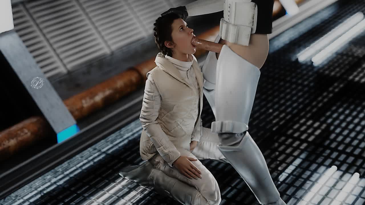 Carrie Fisher/Princess Leia Organa facefucked - Animation by Pewposterous