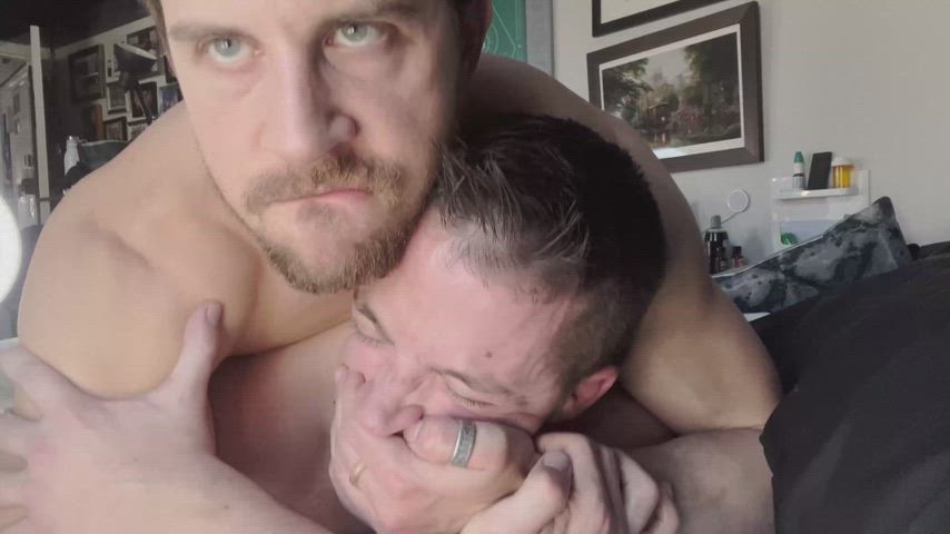 Holding in the moans so he can feel them vibrating through my body