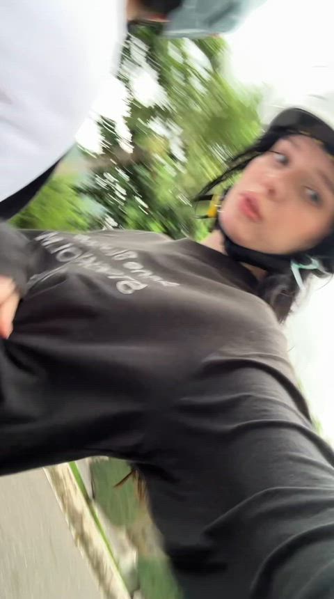 Flashing in the road