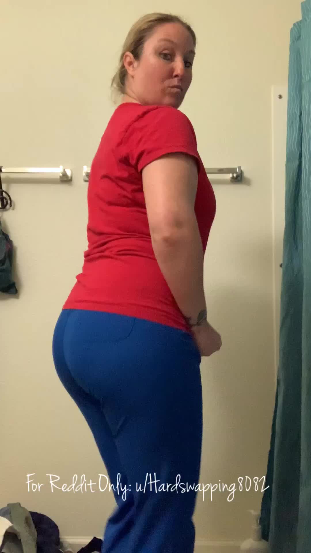 Feeling a little goofy...showing a little booty... while cleaning these kiddos damn bathroom 😆
