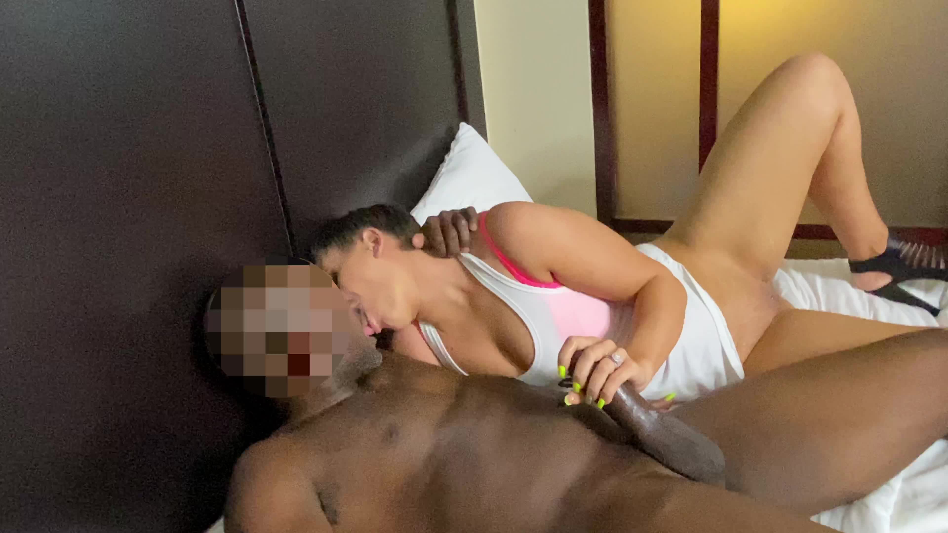 Lubing that fat cock up before I climb on top of it