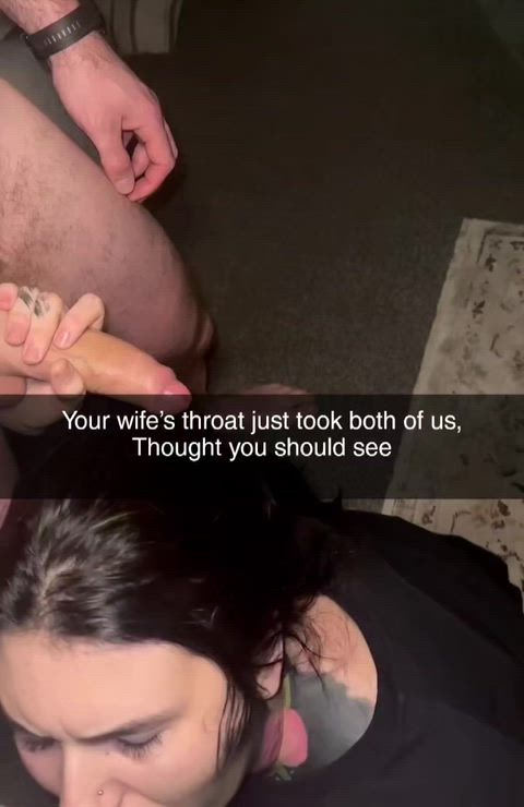 I bet all the guys use your wifes throat like this