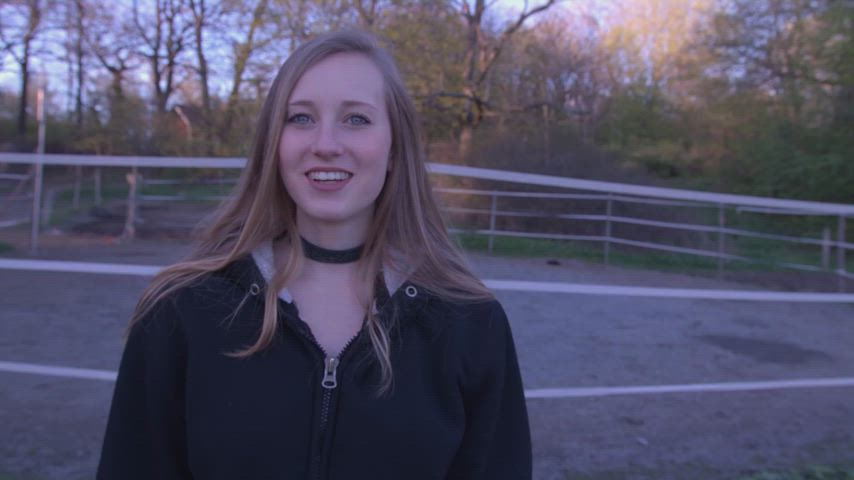 German Pale Redhead Rubbing Shaved Pussy Porn GIF by swap89