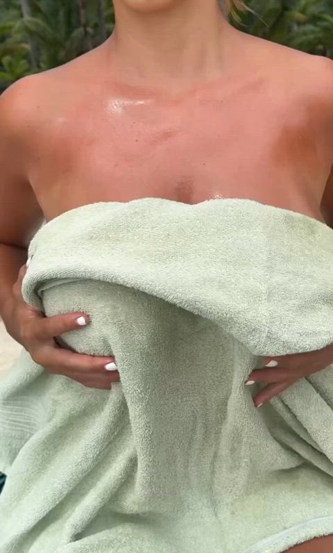just making some young men horny at the public beach