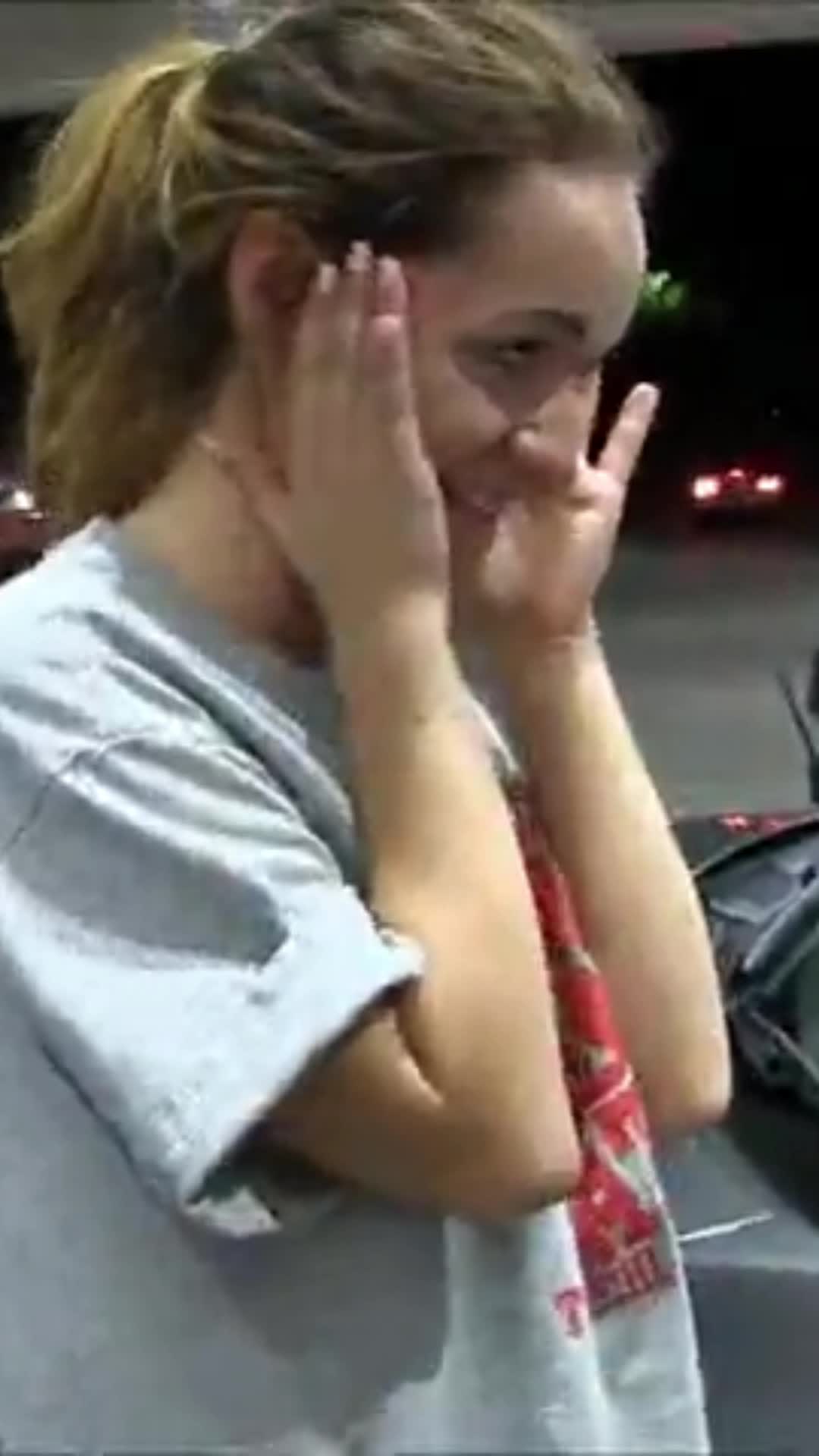 She got a little bit embarrassed :)
