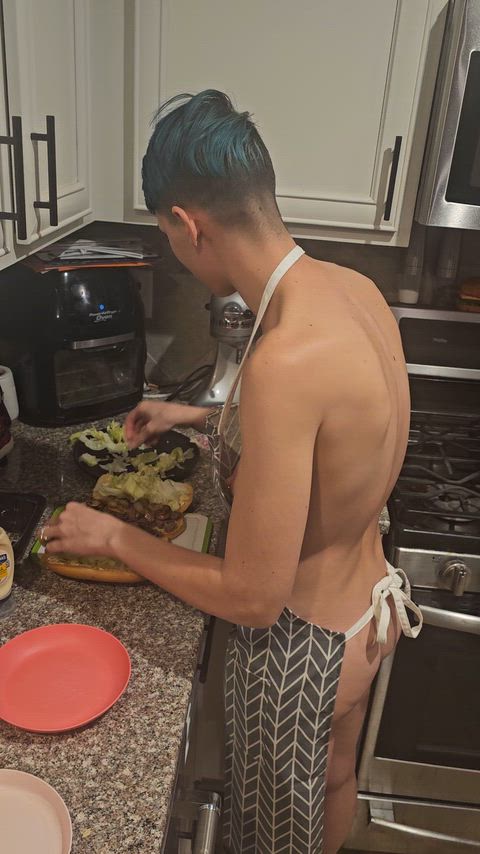 My husband came home to me cooking dinner like this 😋