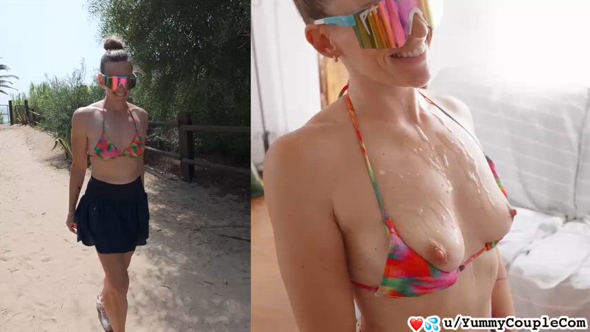 Amateur Cum Cum On Tits Cumshot Cumshots MILF NSFW Natural Tits OnlyFans cumslut Porn GIF by yummycouple