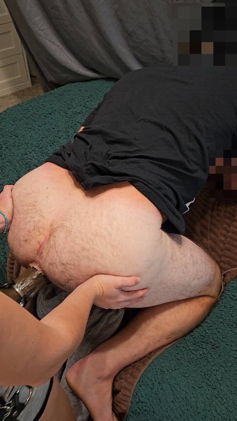 His butt-pussy grips my bbc