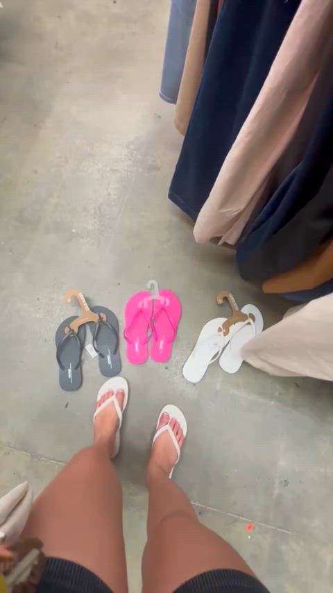 Out here shopping at Old Navy for some flip flops. What color should I get? thumbnail