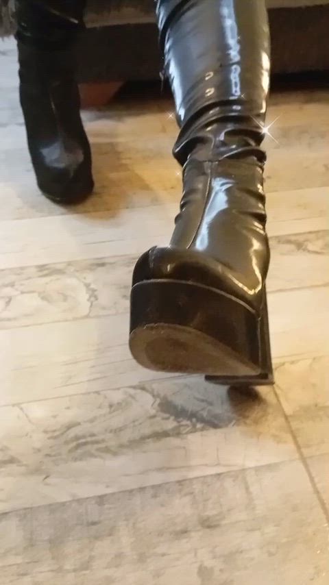 From my boots setting the path, slowly rising over every leather-wrapped curve… until you reach my gaze waiting for you at the top. Admire. Crave. Worship
