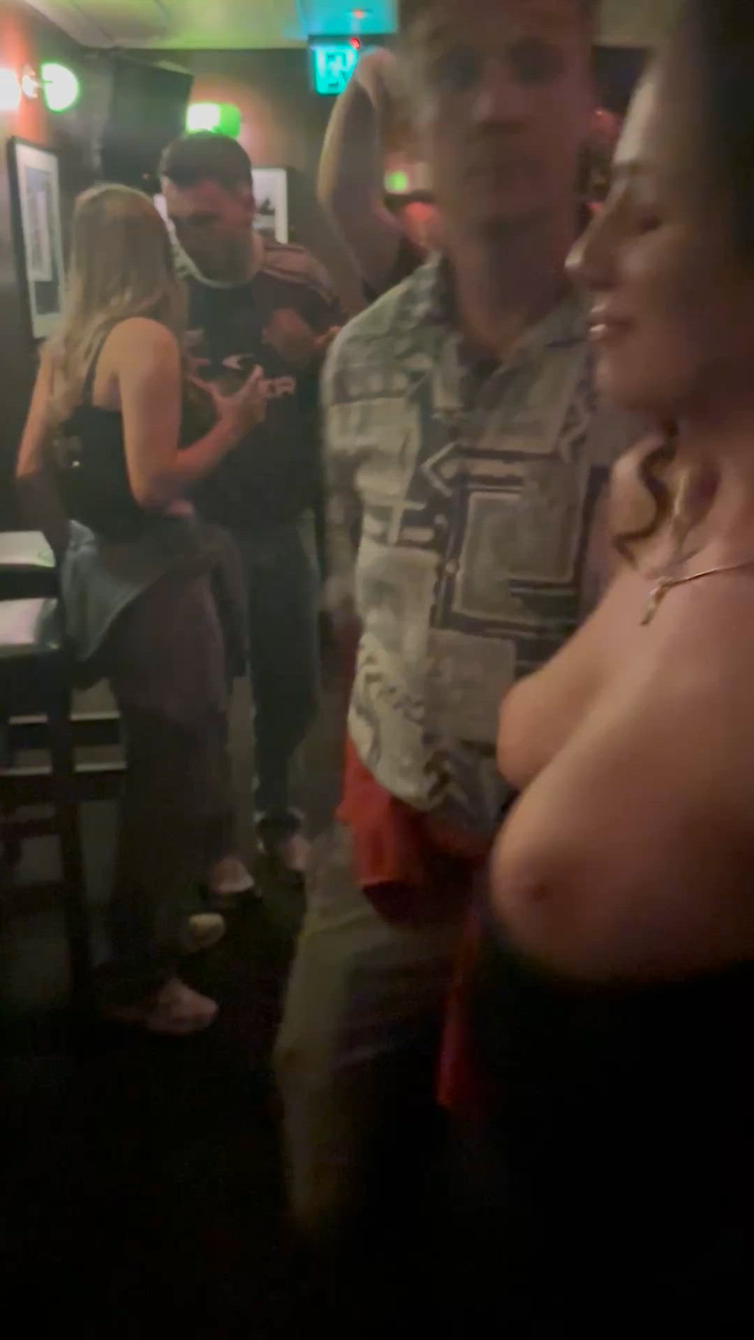 It was a bit too hot in the club, so i stripped down [GIF]