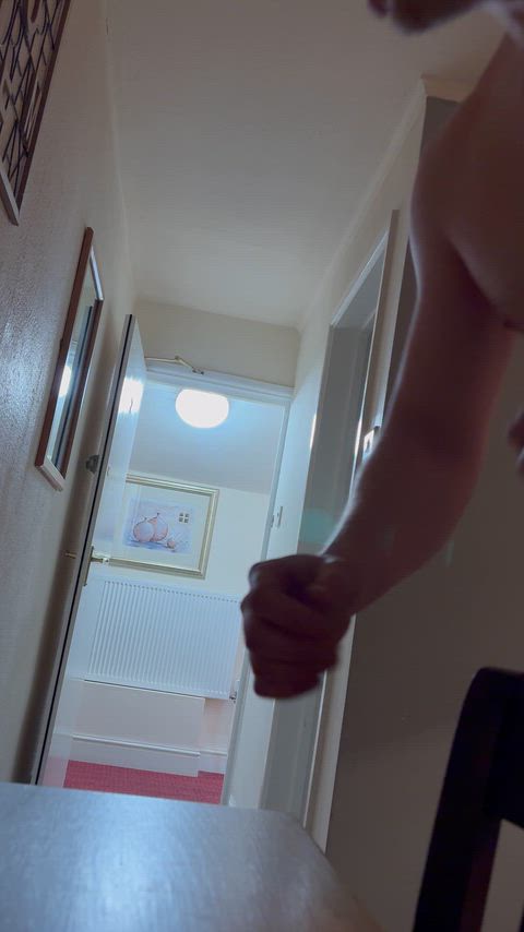 Playing around in the hotel hallway