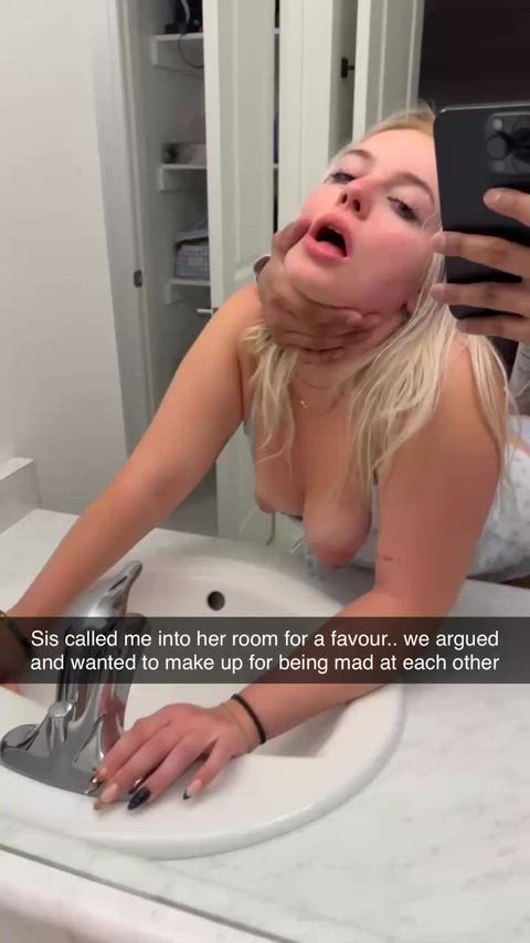 Step siblings making up after fighting