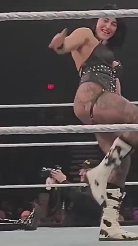 Slapping her butt