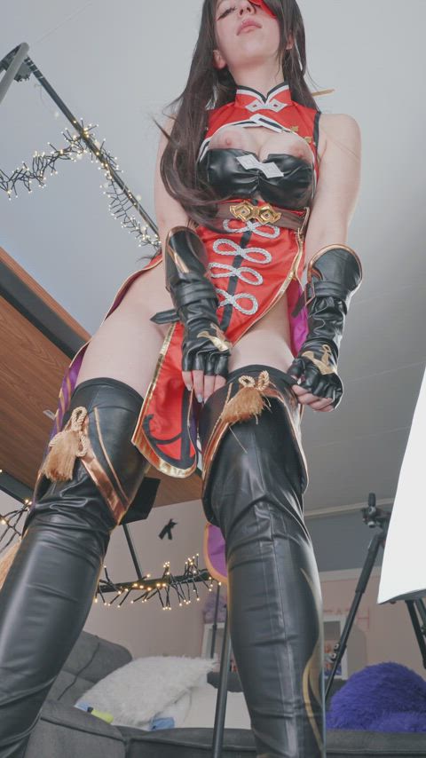 18 Years Old Amateur Cosplay Costume Face Sitting Facesitting Legs Pussy Rule34 Teen Porn GIF by cyberlycrush