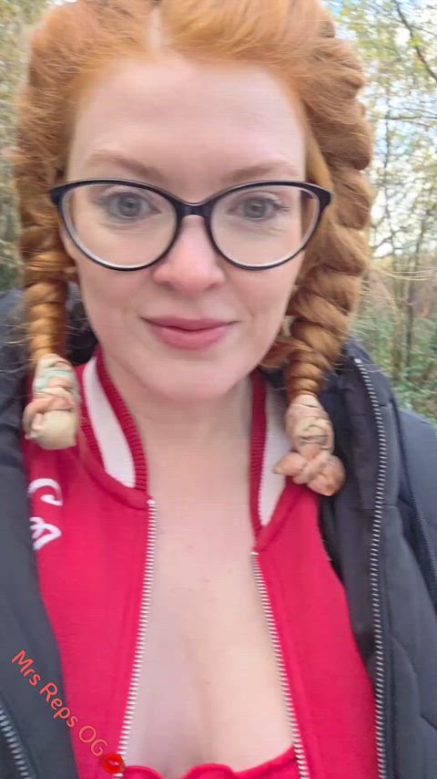 Alone in the woods but I'm still getting my tits out