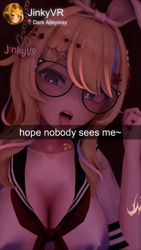 Slut tries to not get CAUGHT using her VIBRATOR in a dark alleyway (JinkyVR)