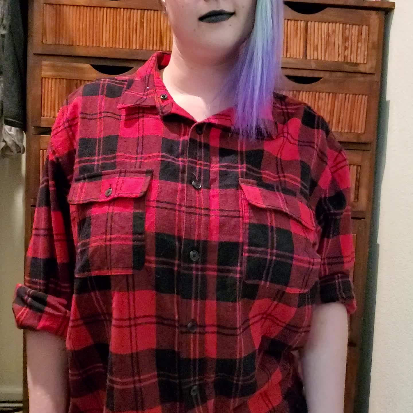Hiding behind a flannel shirt